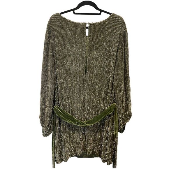 Retrofete Grace Green Sequin Dress Size L - Picture 12 of 13